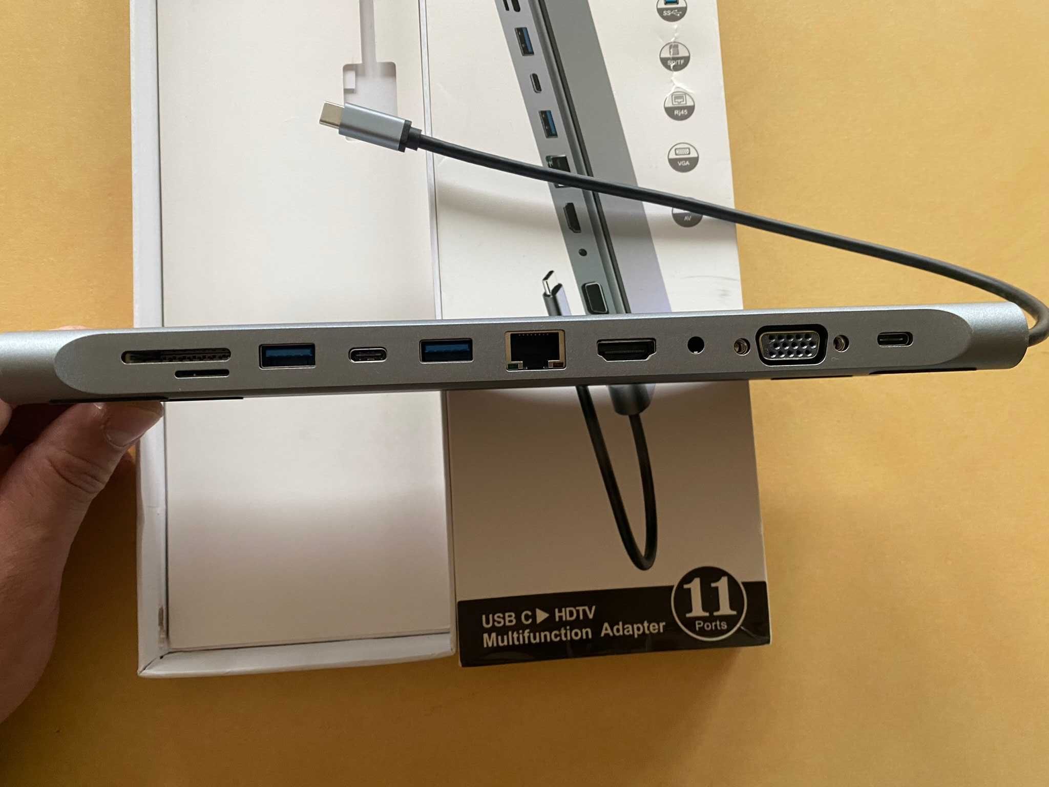 11 w 1 USB-C stacja dokująca USB 3.0 Adapter 4K kompatybilny z HDMI