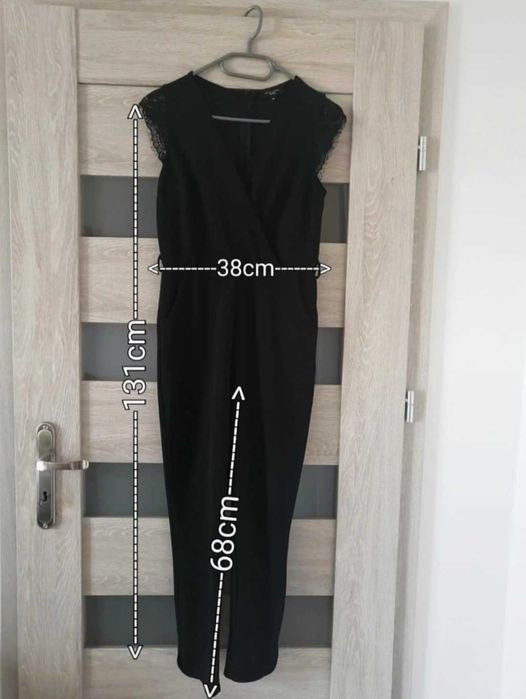 Elegancki Czarny KOMBINEZON