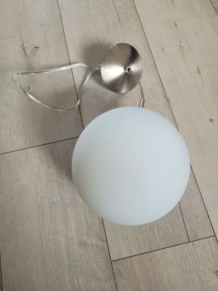 Lampa sufitowa, wisząca, biała kula