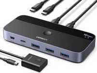 KVM USB Переключатель на 2 ПК Ноутбука Switch USB 3.2 10gb Ugreen Хаб