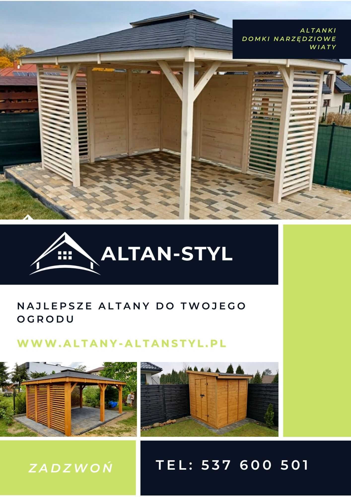 Altany, altanki, wiaty, altana ogrodowa LUCYNA 4x4m PRODUCENT