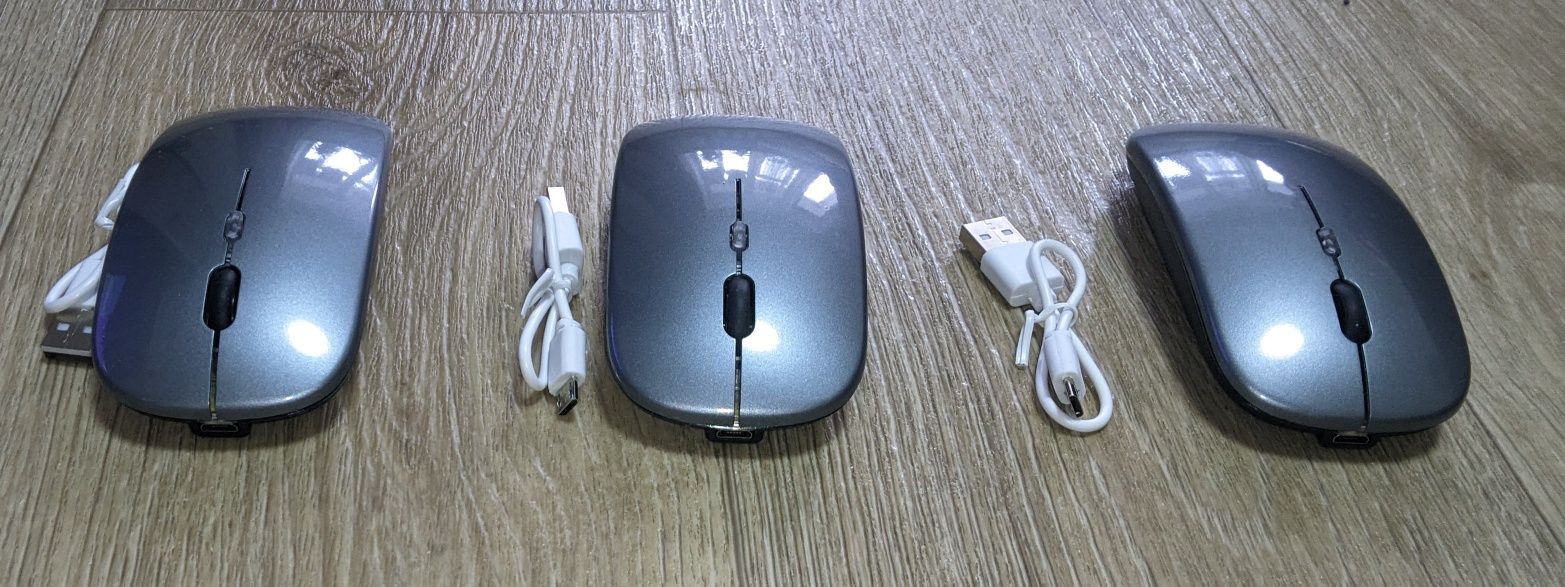 Мишка безпровідна блютуз+2,4G підзарядка акумуляторна