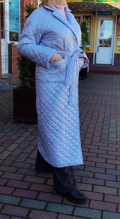 Пальто тонке на поясі, L