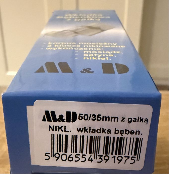 Wkładka bębenkowa z gałką 50/35 mm M&D nikiel