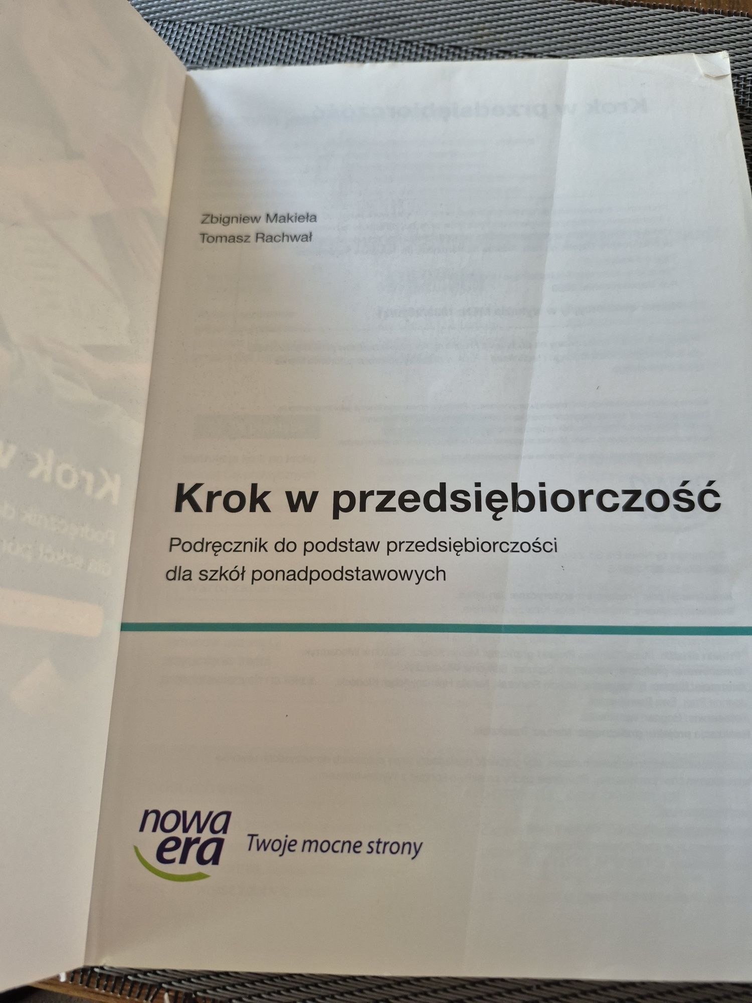 Ksiazka Krok w przedsiębiorczość  liceum ogólnokształcące I technikum
