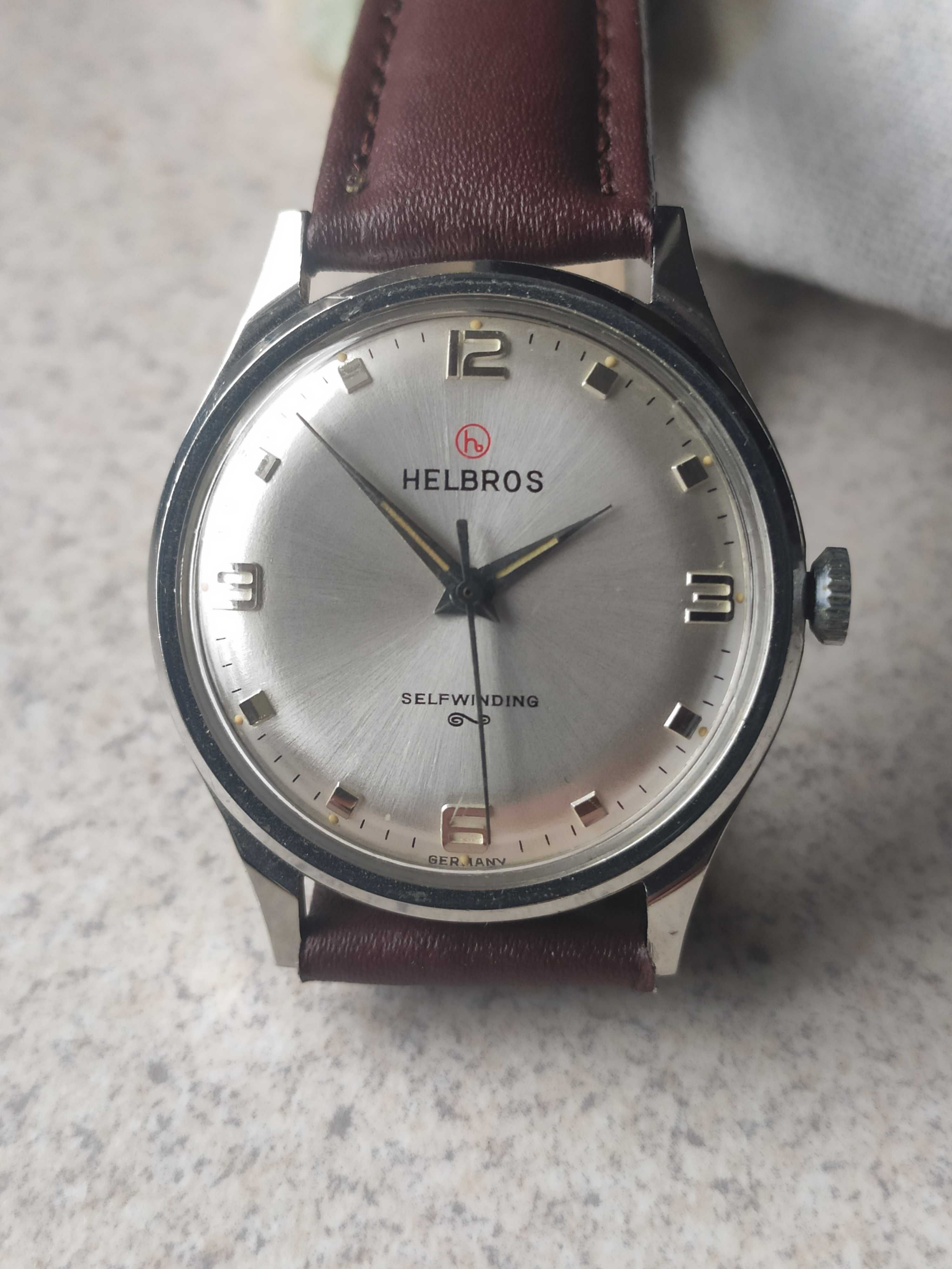 Helbros automatic mechaniczny zegarek nakręcany All Stainless Steel