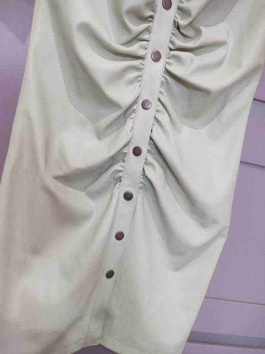 Noisy May sukienka skórzana pistacja s m l