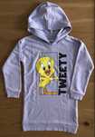 Nowa dłuższa bluza Tweety/sukienka dresowa r.128/134