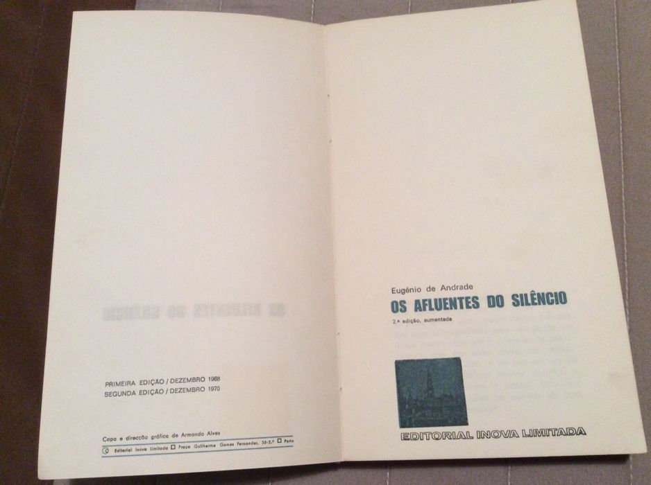 Eugenio de Andrade Os Afluentes do Silêncio