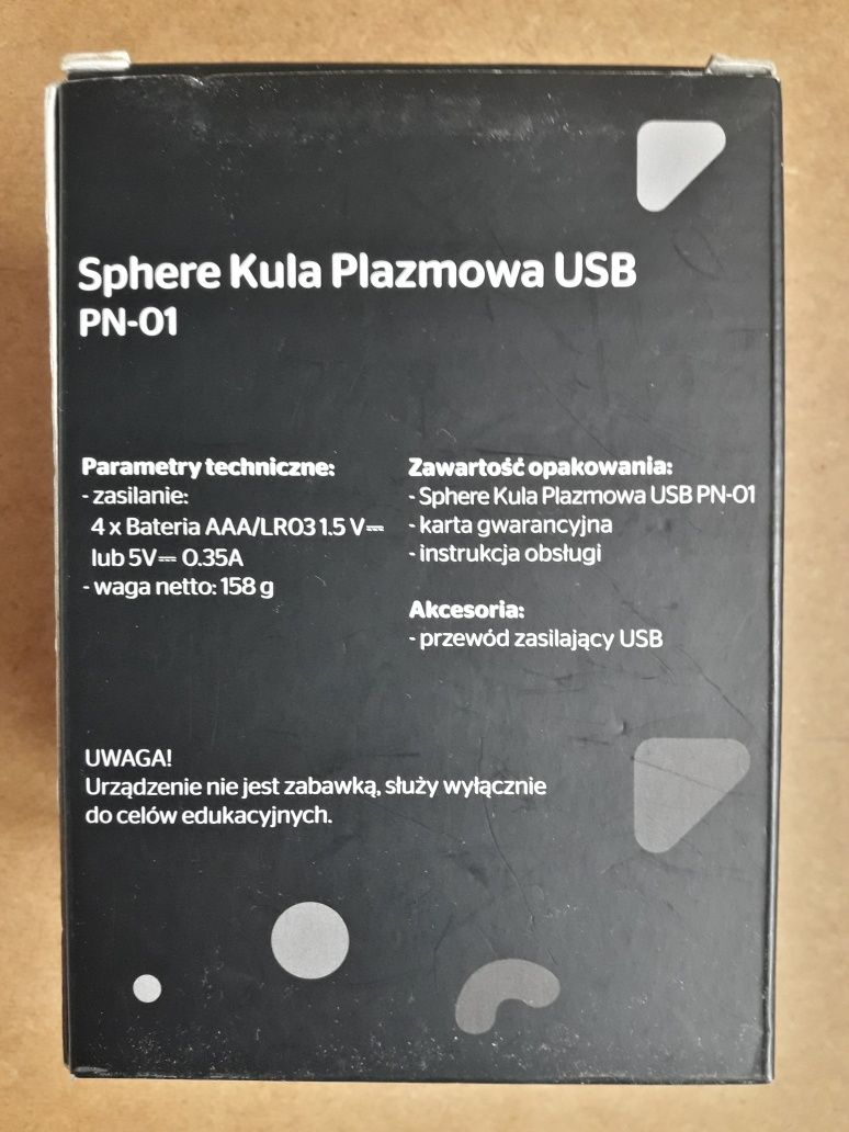 Kula plazmowa- transformator Tesli na USB  i baterie.