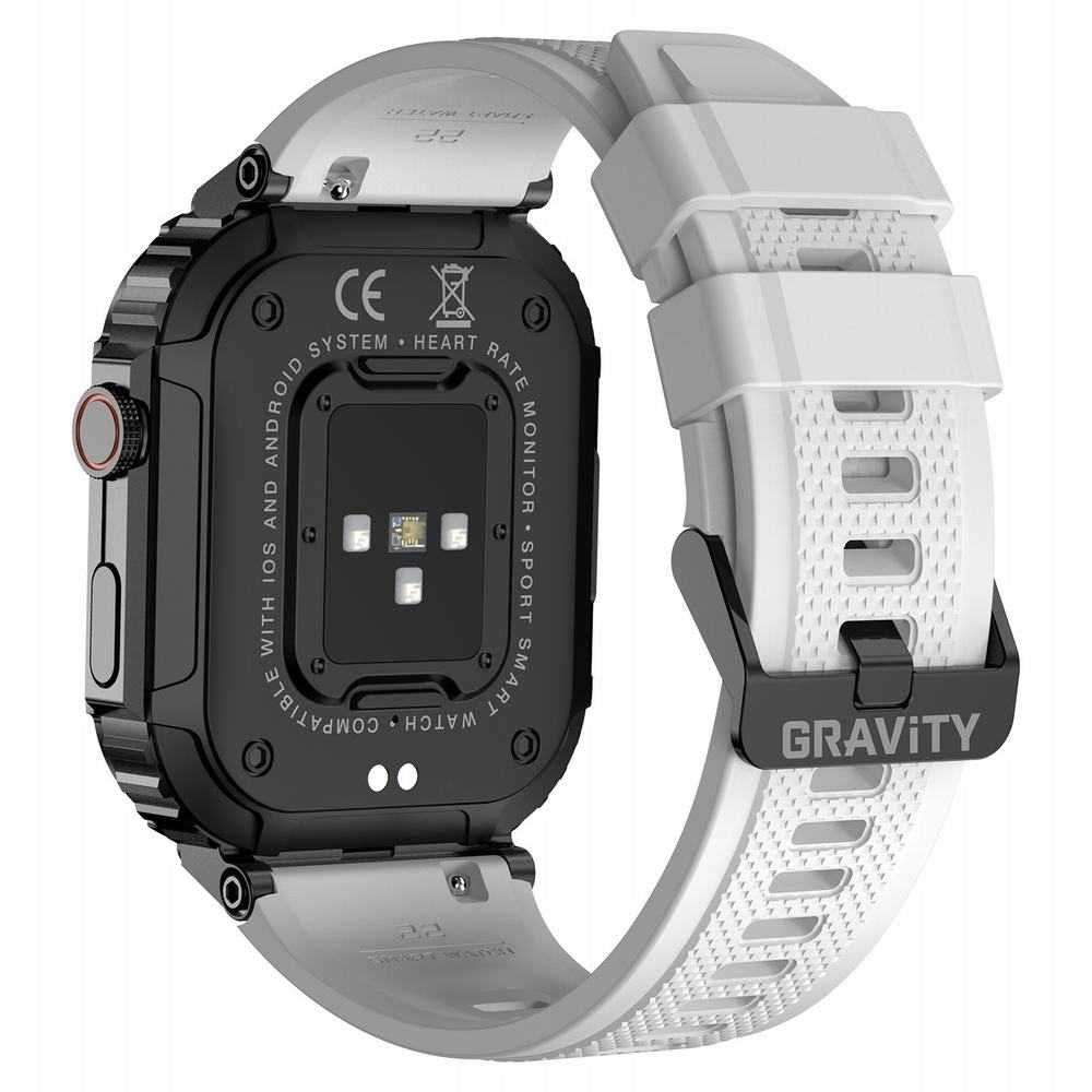 SMARTWATCH GRAVITY GT6-8 Czarny - biały Pasek Silikonowy