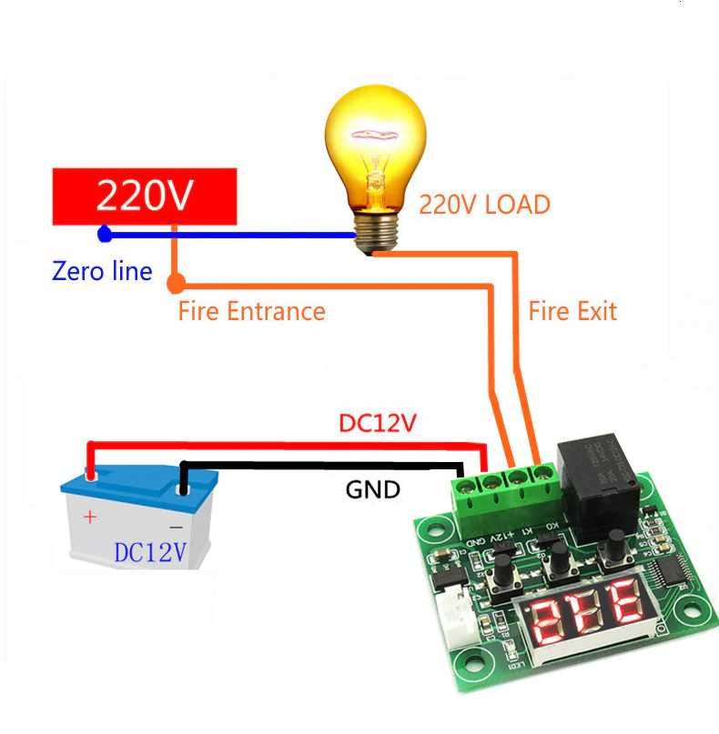 DC5V 12V 24V 220V przełącznik kontroli temperatury termometr regulator