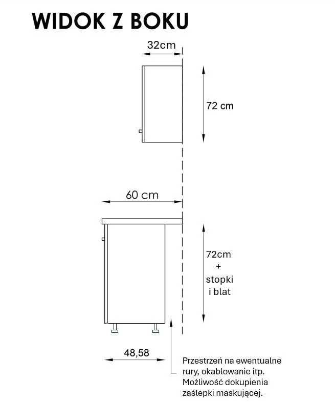 Zestaw mebli kuchennych presto 240x180 cm płyta laminowana czarna