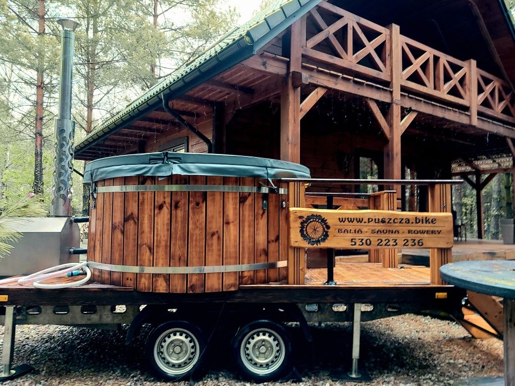 Mobilna balia 10 osobowa duży taras (ruska bania, jacuzzi, spa)