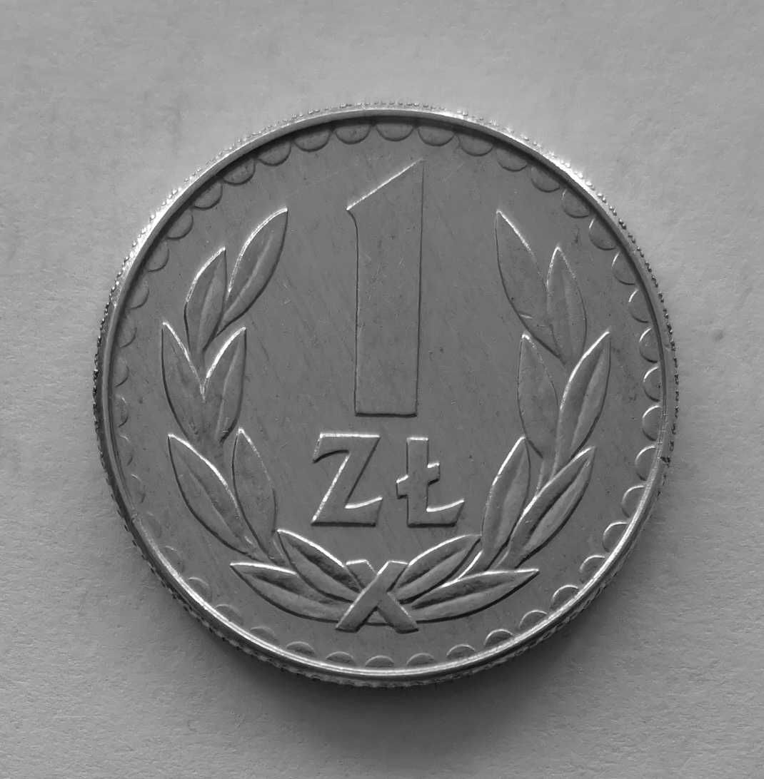 Moneta PRL 1 złoty 1988r.Al.Stan menniczy.