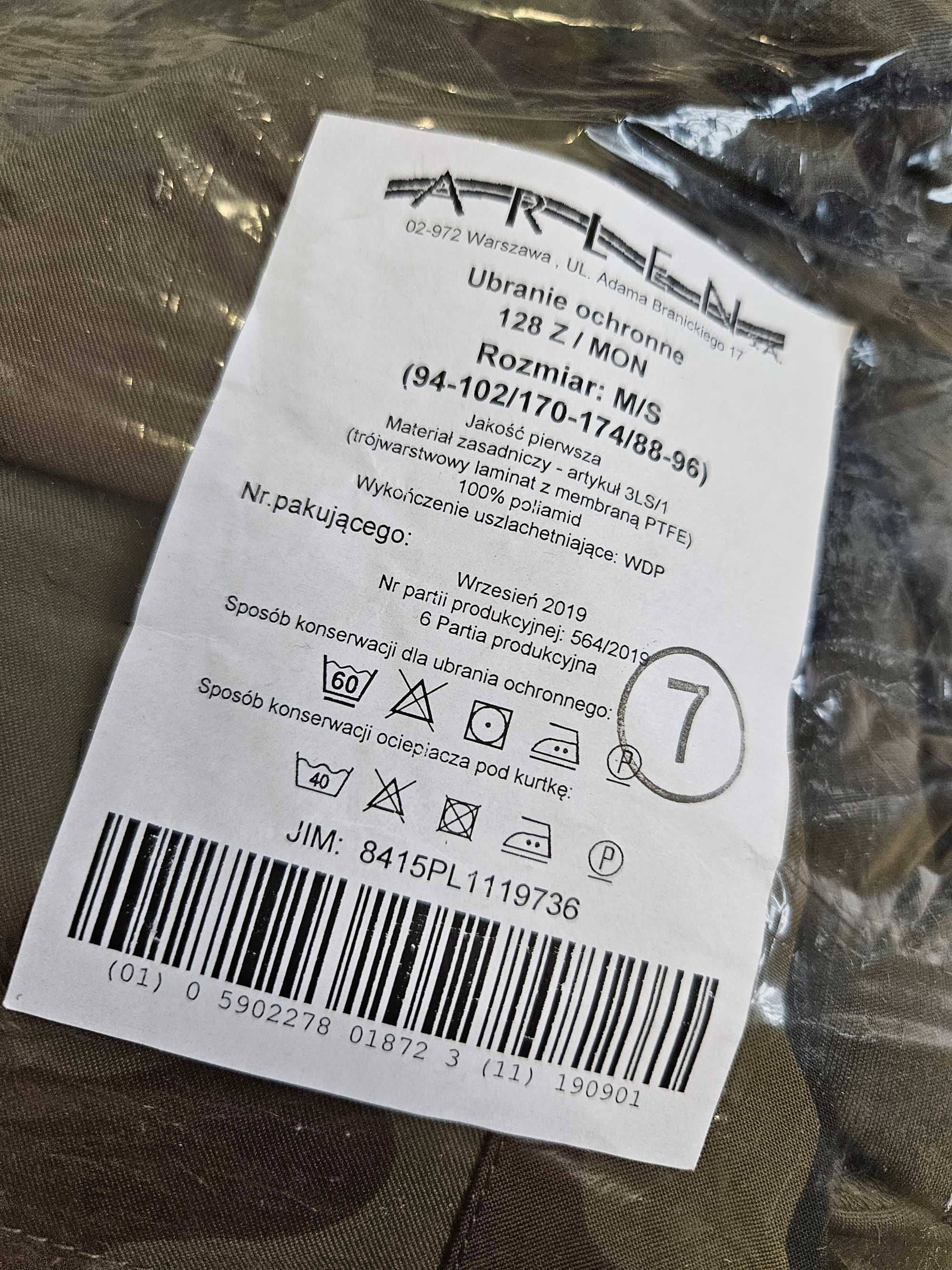 NOWE ubranie ochronne, GoreTex, 170-174/M-S, wzór 128Z/MON