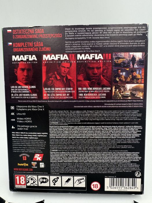 PL Mafia Trilogy Xbox One Gwarancja