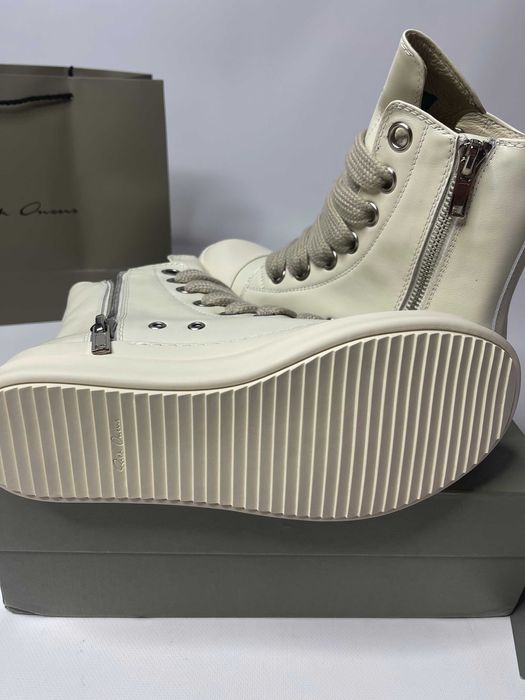 Кеди Rick Owens GEOBASKET кеды кроссовки белые jumbo lace laces 43 42