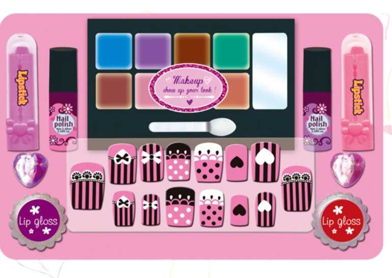 KUFEREK KOSMETYKÓW Makijażu I Paznokci Domowe Spa Duży Zestaw