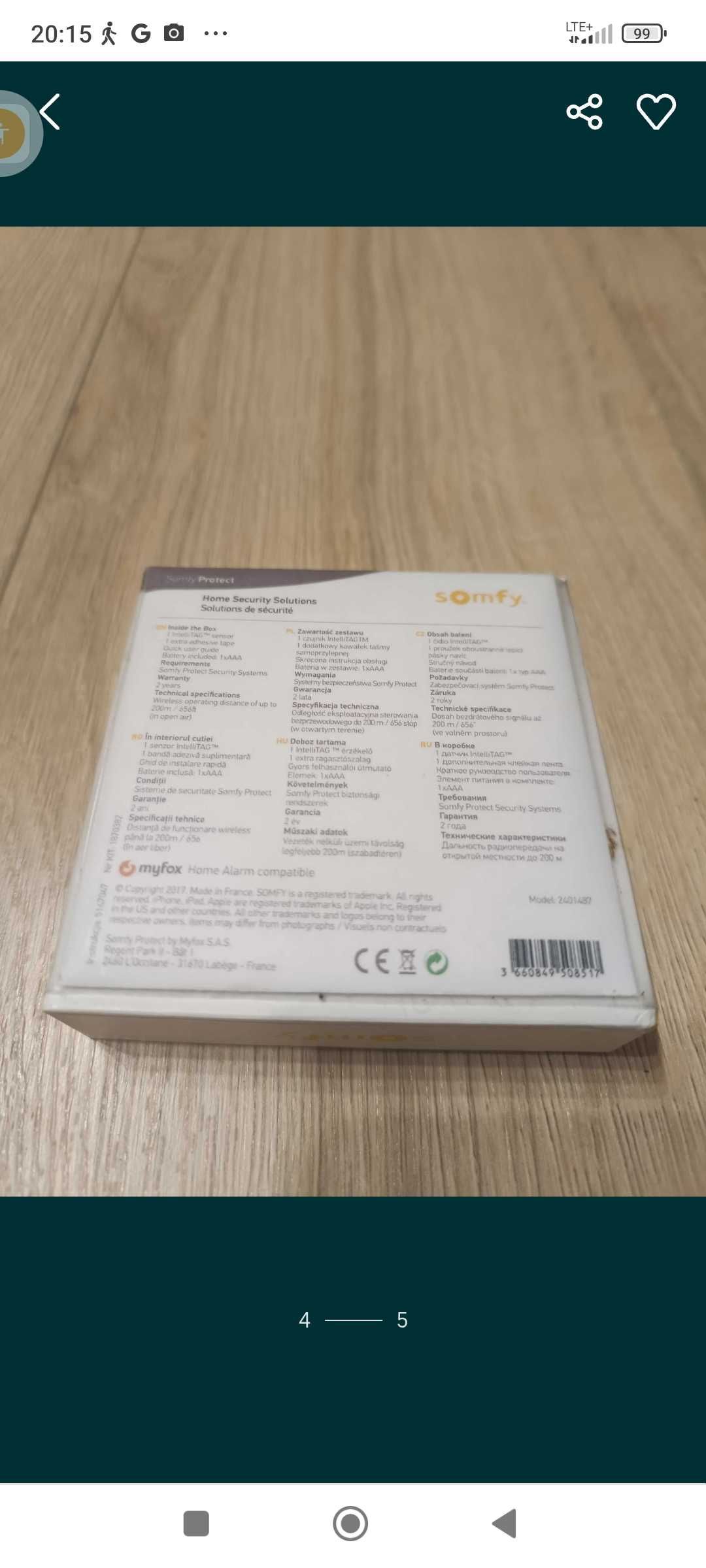 Somfy intelliTAG czujnik otwarcia okna