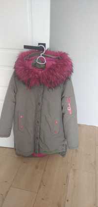Дитяче зимове пальто (куртка), зріст 152-158. Колір оливка