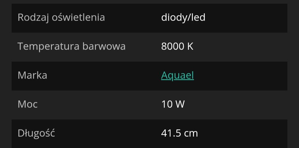 Oświetlenie Aquael leddy tube 10w plant