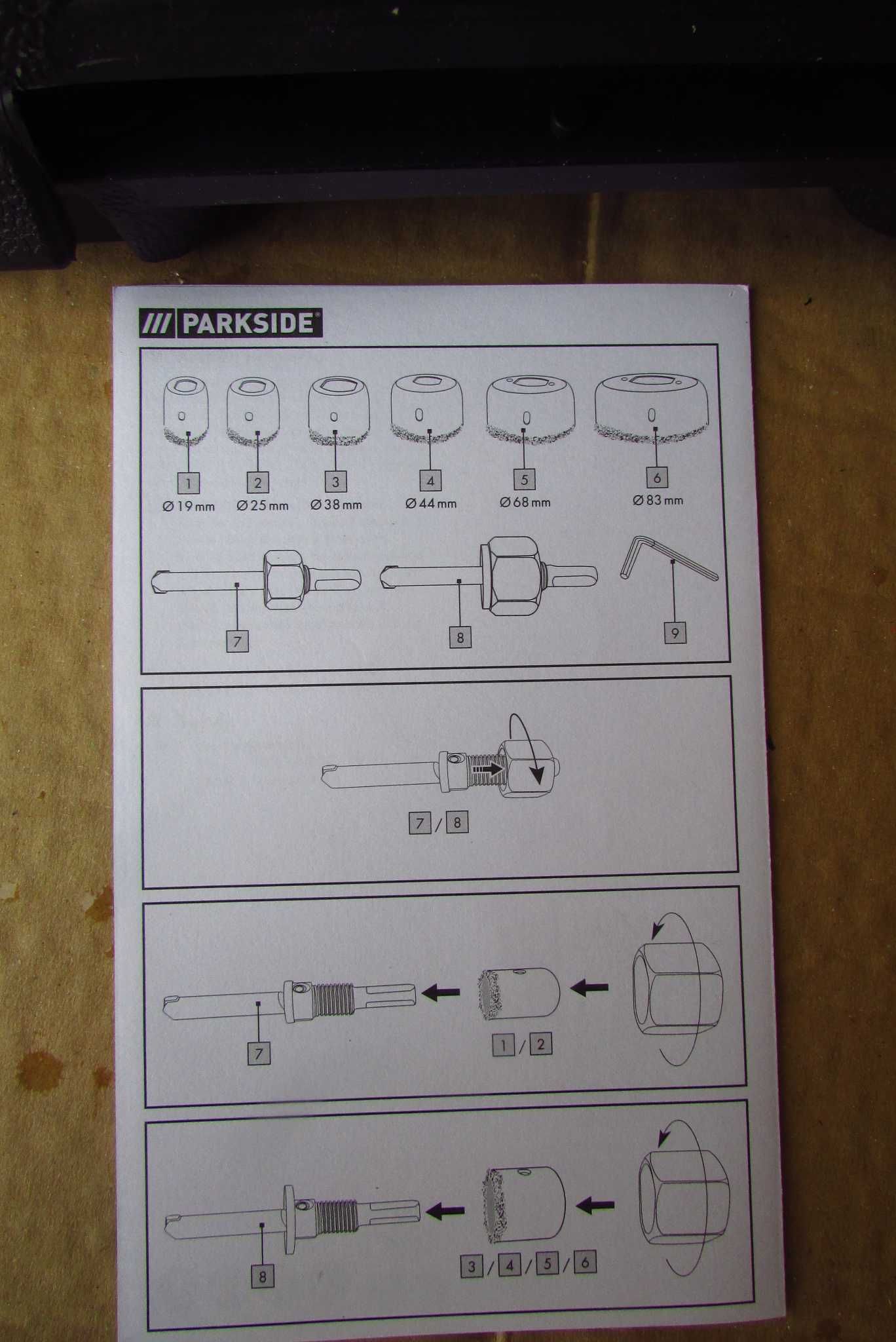 Набір алмазних коронок Parkside PLSS 9 A1 (з Німеччини)