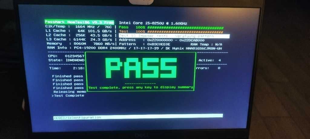 16 GB RAM (2 x 8GB) SK Hynix 8GB 2400MHz DDR4