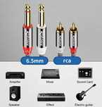 Kabel audio 2xJack 6,3 na 2xRCA