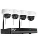 Kit Vídeo Vigilância WIFI Profissional 4 Câmaras DOME Exterior 1080P
