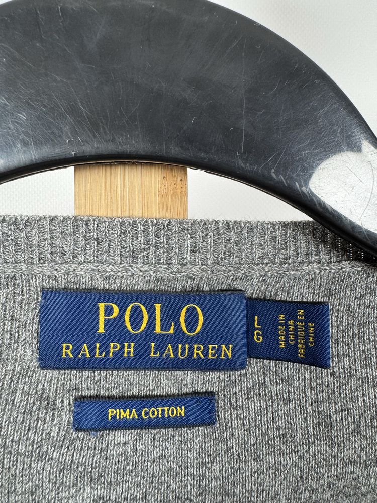 Polo Ralph Lauren szary bawełniany sweter L