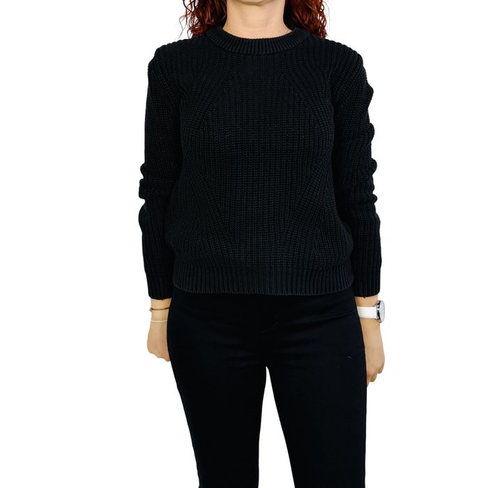 Czarny fakturowany sweter S 36 H&M