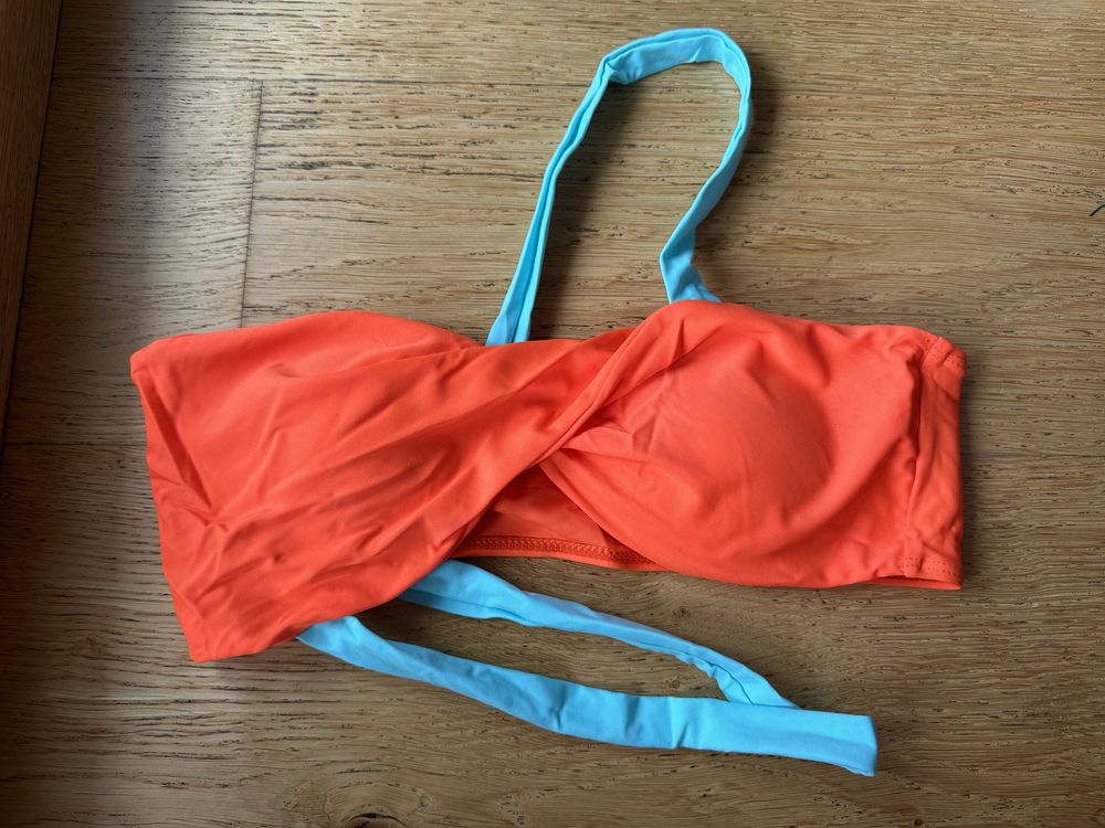 Bikini shein strój kąpielowy M-L pomarańczowy nowy opaska