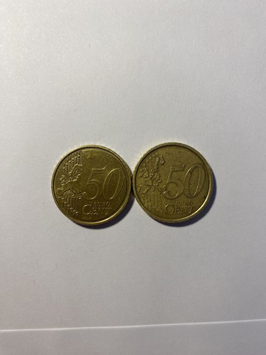 Moedas de 0,50 cêntimos