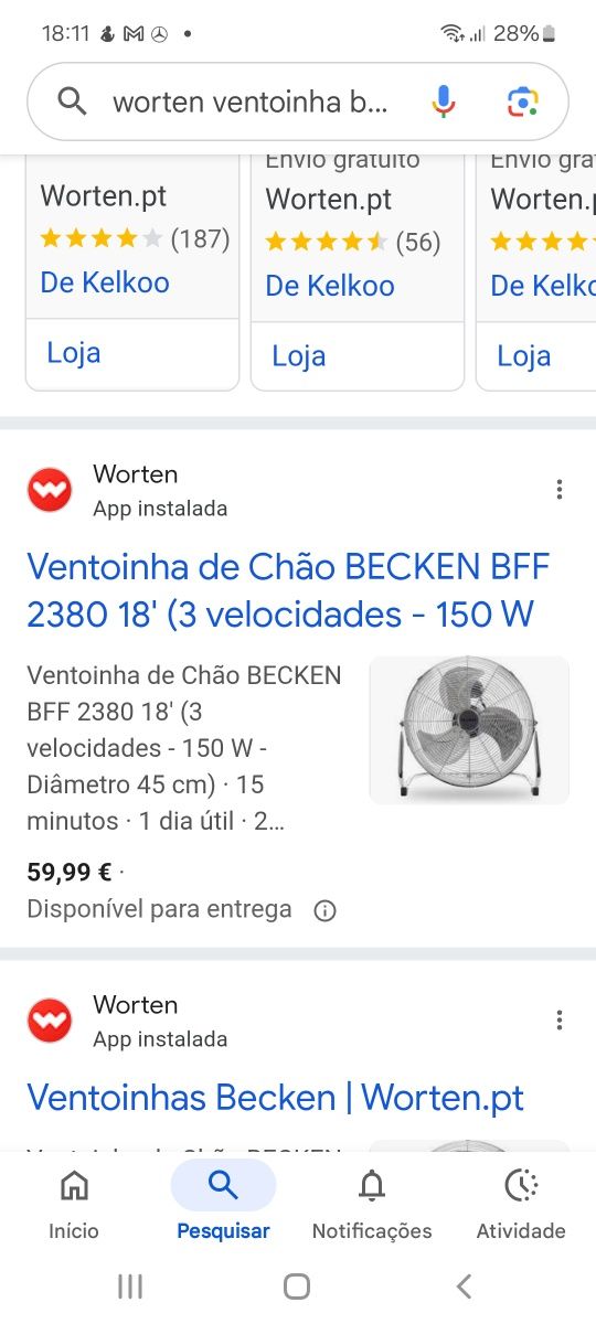 Ventoinha Becken - chão- 150 wts