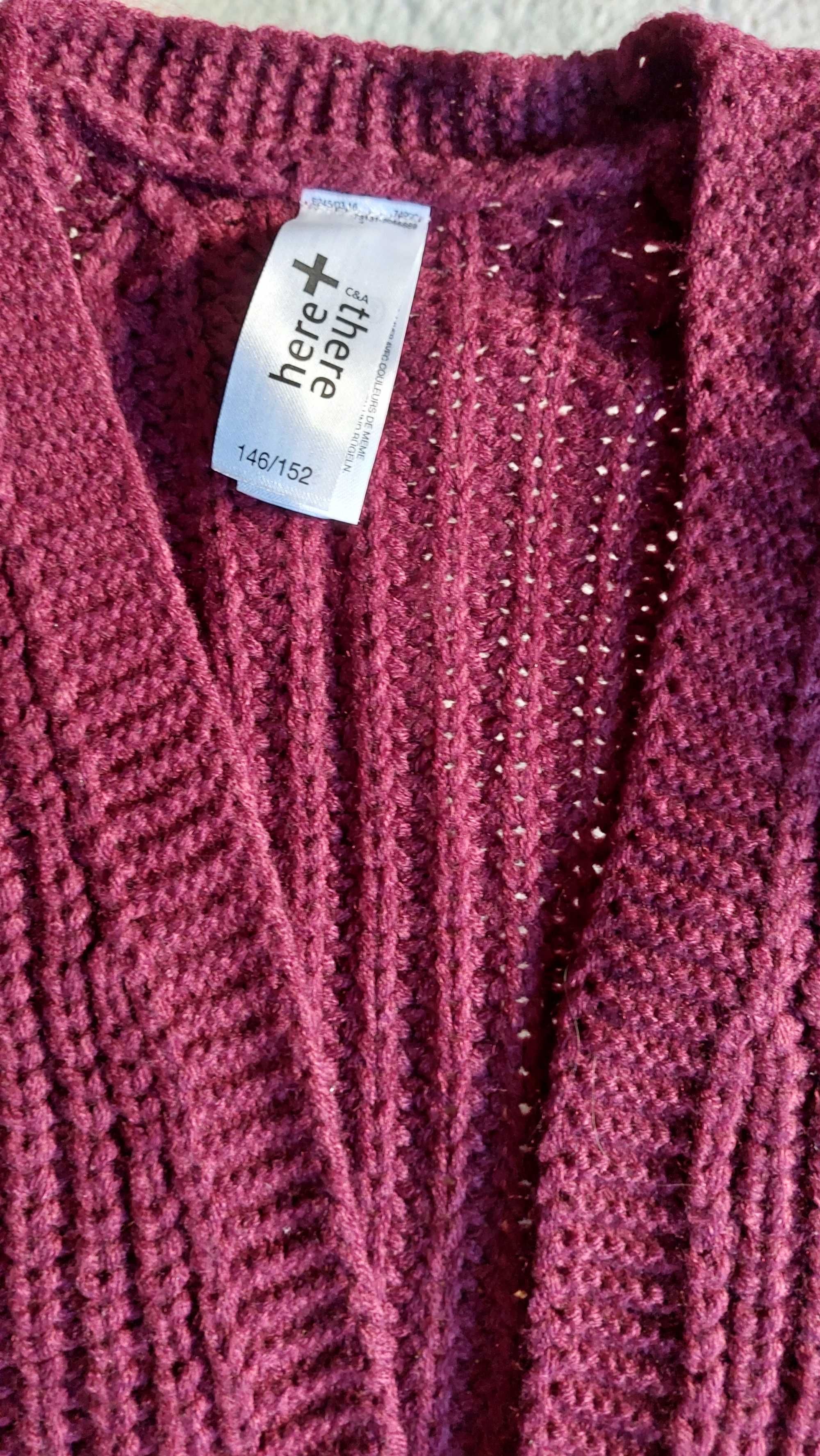 Kardigan bordo 146-152 cm C&A