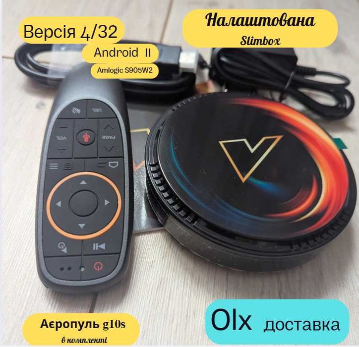 TV box Vontar W2 ATV 4/32 + пульт G10s голосовий Mouse