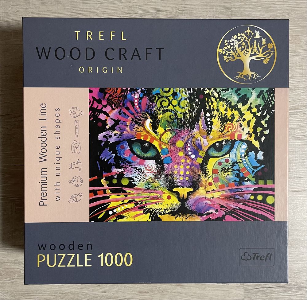 Пазл деревянный trefl wood craft кот 1500 деталей