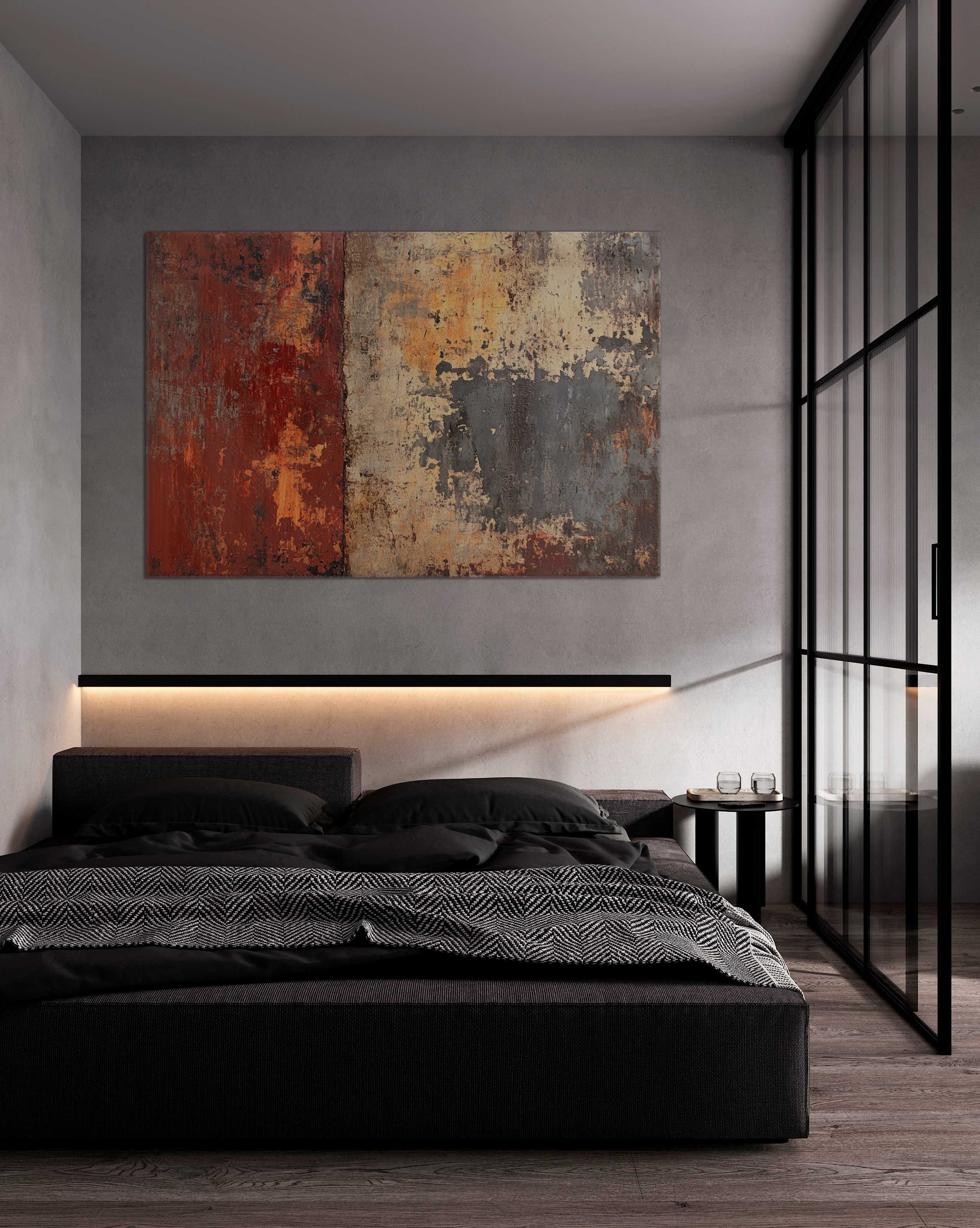 Industrialny obraz na płótnie 60x40 cm – Rdza & Loft (058)