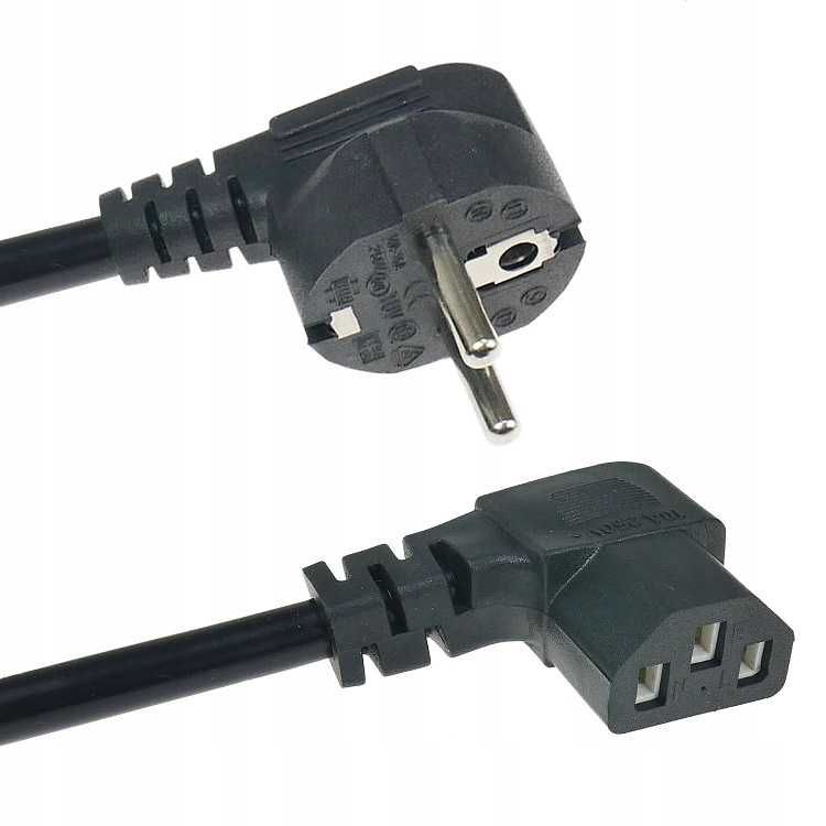 Kabel zasilający PC Monitor Przewód 3m Kątowy * Solidny Wysoka Jakość