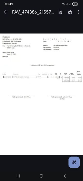 Samsung s24 8/256 NOWY  Euro net