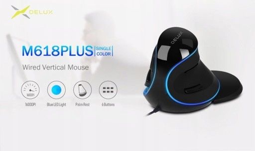 MYSZ ergonomiczna przewodowa DELUX M618 PLUS NOWA Hit cenowy Wyprzedaż