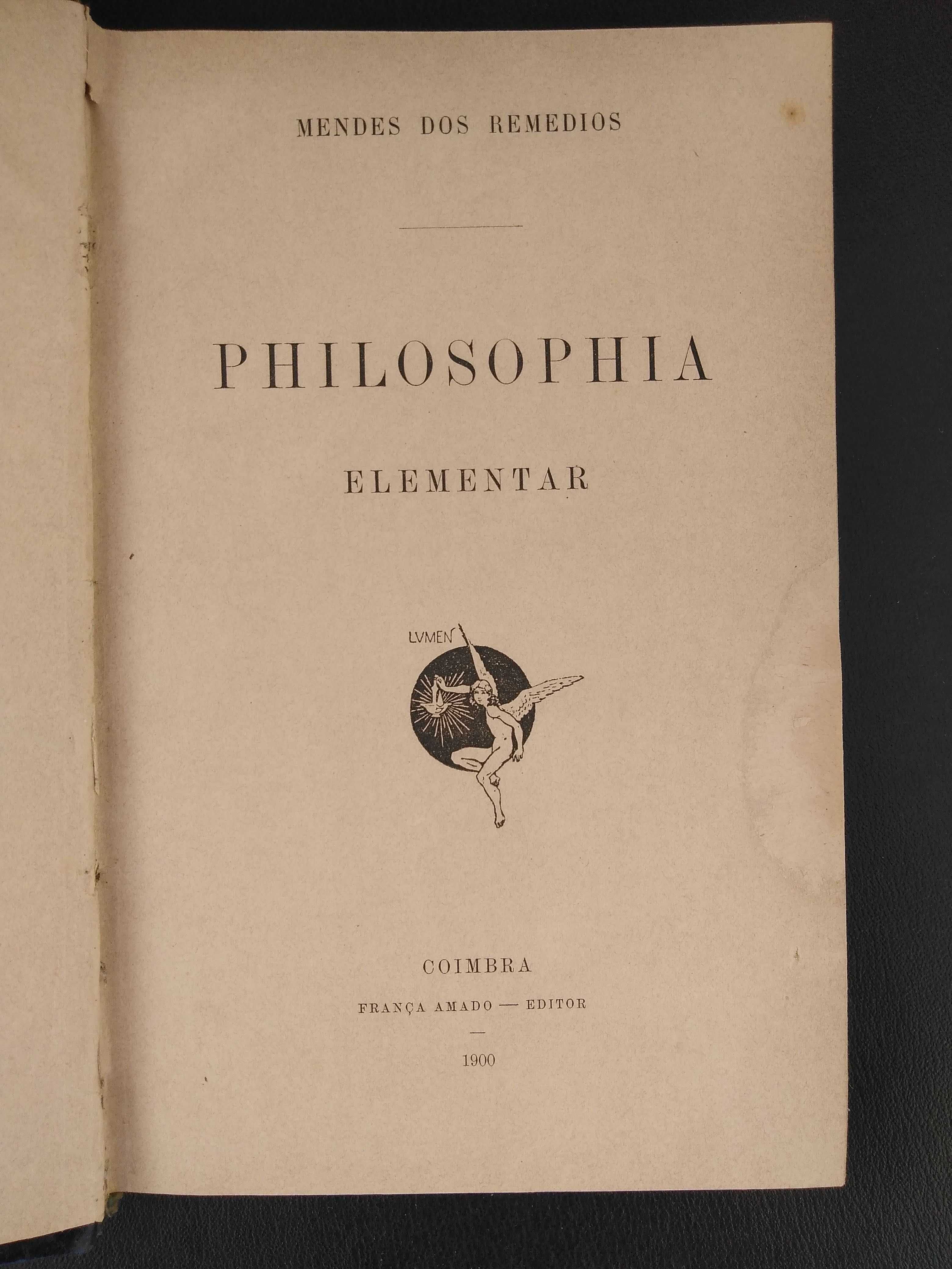 livro: Mendes dos Remedios "Philosophia elementar", 1900