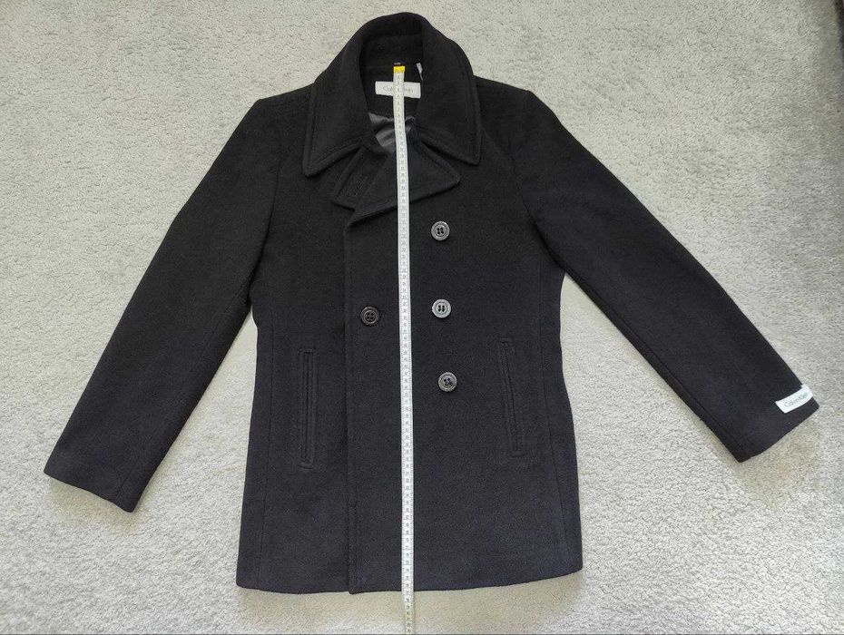 Оригінальне чорне двобортне пальто Calvin Klein з бірками