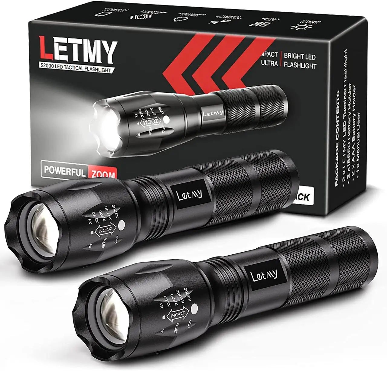 Тактический фонарь ручной (1 шт) LETMY LED Tactical Flashlight S2000 P
