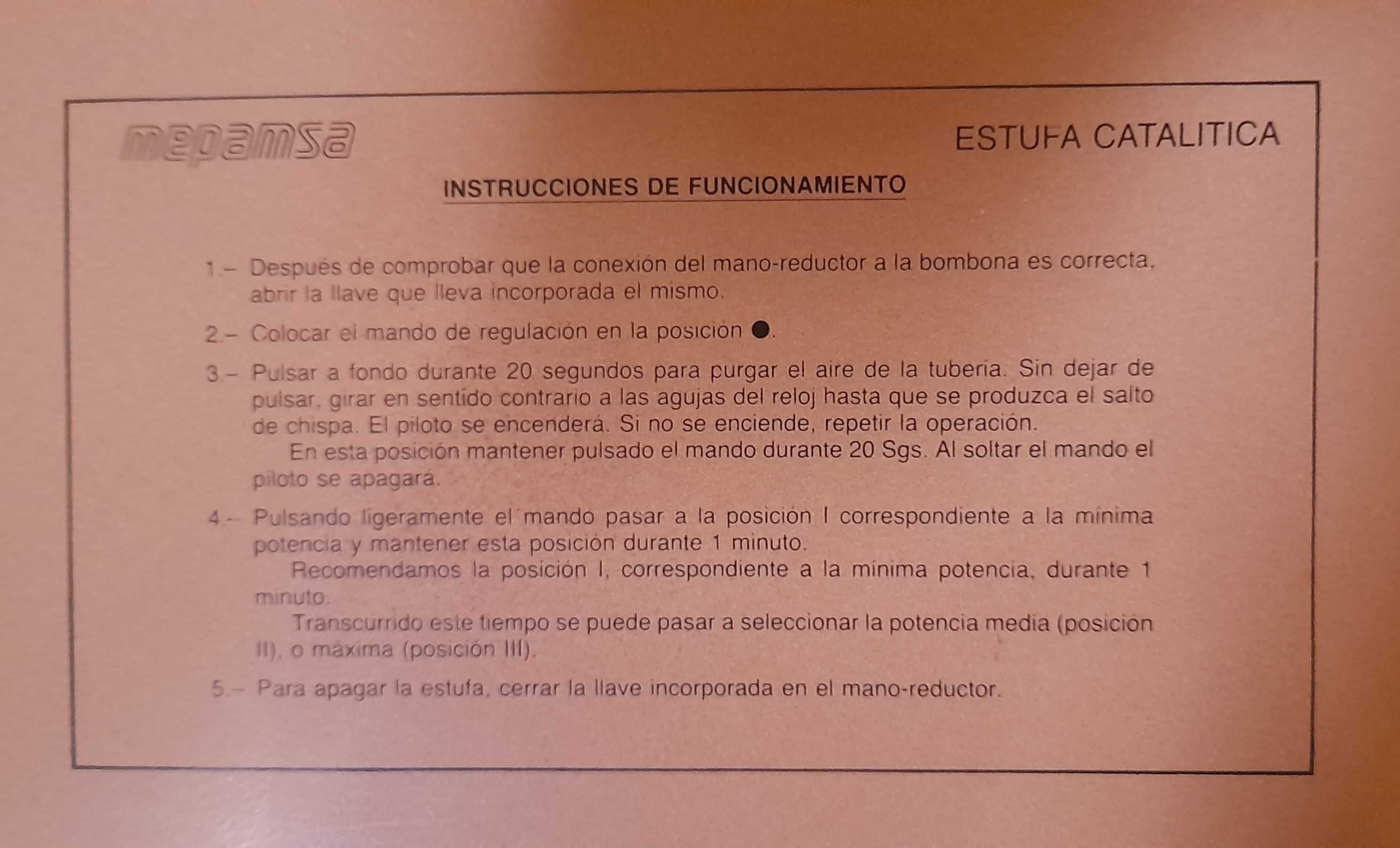 Aquecedor Catalisador / Estufa a gás (Mepamsa)