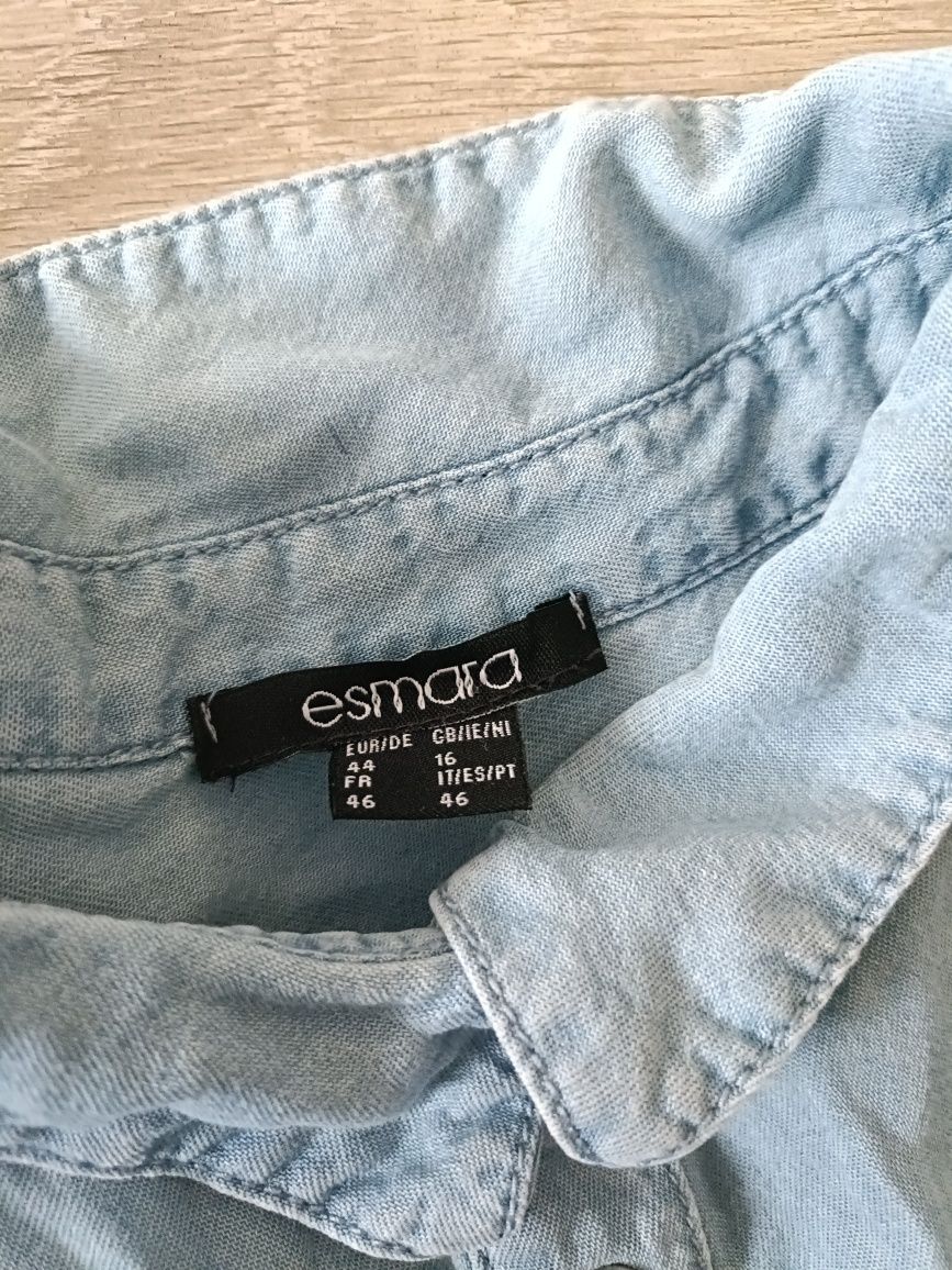 Sukienka tunika koszula dżinsowa ESMARA 44 xl jasny dżins