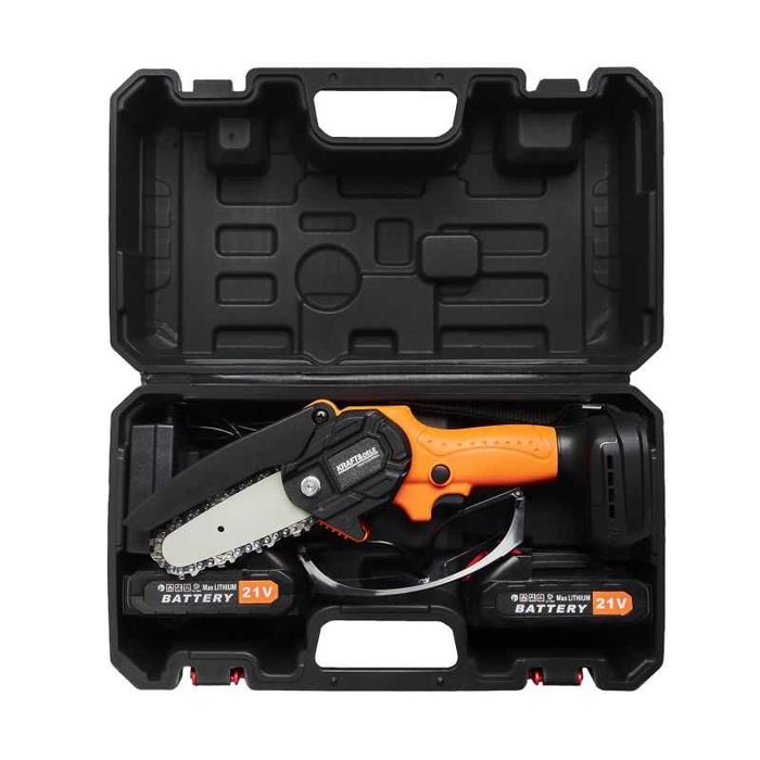 AKUMULATOROWA piła łańcuchowa 4" mini pilarka 4 cale 21V 1.5Ah ZESTAW