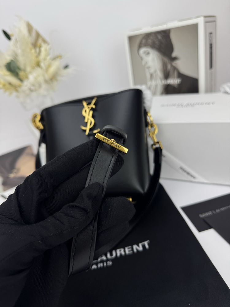 Сумка YSL Yves Saint Laurent шкіра | чорна | золота фурнітура
