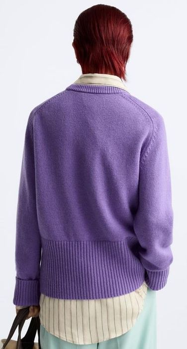 Светр zara x harry lambert із  вовни бузкового кольору